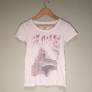 Abercrombie Paris Graphic Tee Shirt Fitted Cute